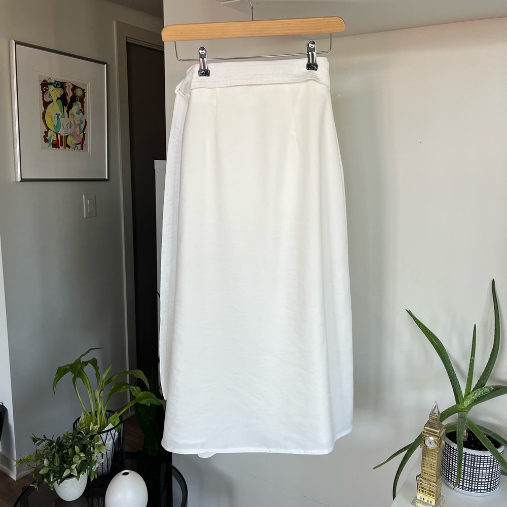 Aritzia Wilfred White Linen New Midi Silana Summer Casual Skirt Sz XS, S - Picture 10 of 11